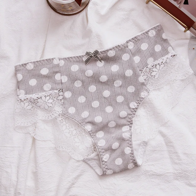 Женские трусики в горошек SP &amp CITY бесшовные хлопковые стиле ретро с милым бантом