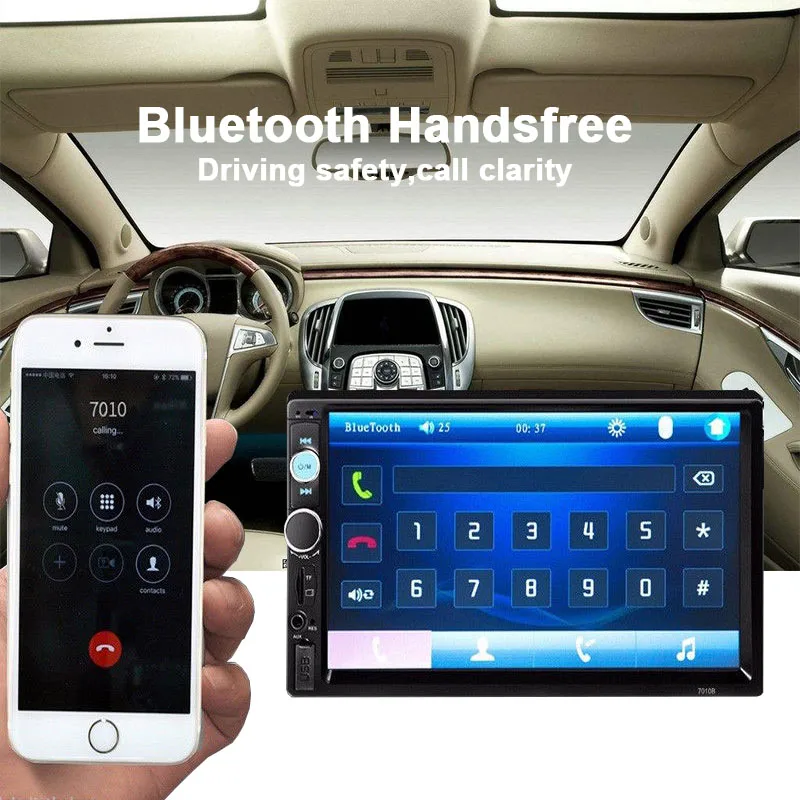 7-дюймовый автомобильный радиоприемник с bluetooth MP5-плеер MirrorLink USB TF AUX FM сенсорный