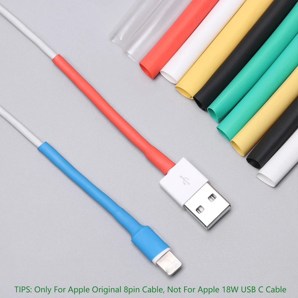 

12Pcs USB Charger Cord Wire Organizer Heat Shrink Tube Sleeve Cable Protector Tube Saver Cover For IPad