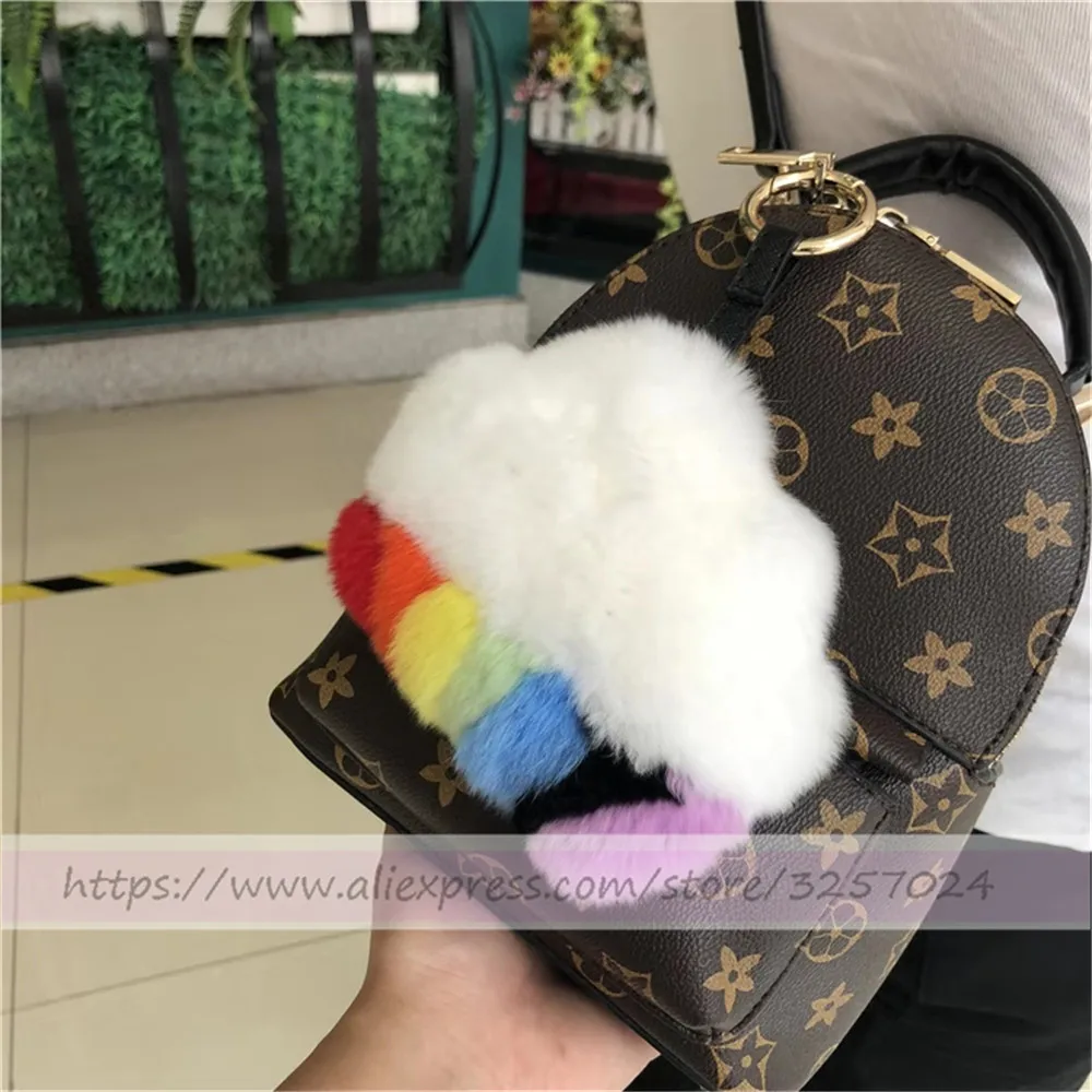 Брелок Magicfur-Fur Cloud Настоящий мех кролика Pom Ball Сумочка с брелоком Шарм брелок-Подвеска Аксессуары