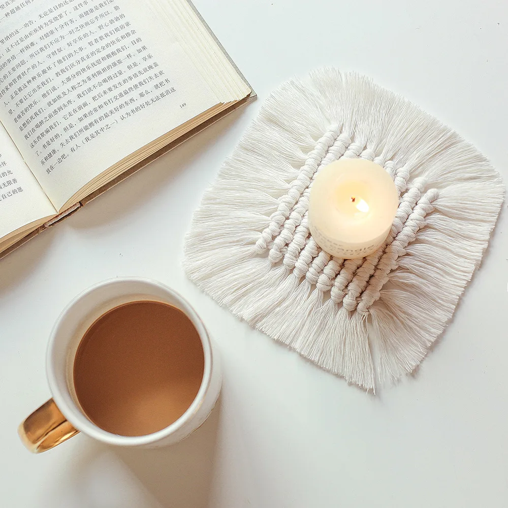 Подставка для Кубка макраме Северной Европы Настольный коврик чистые ручная
