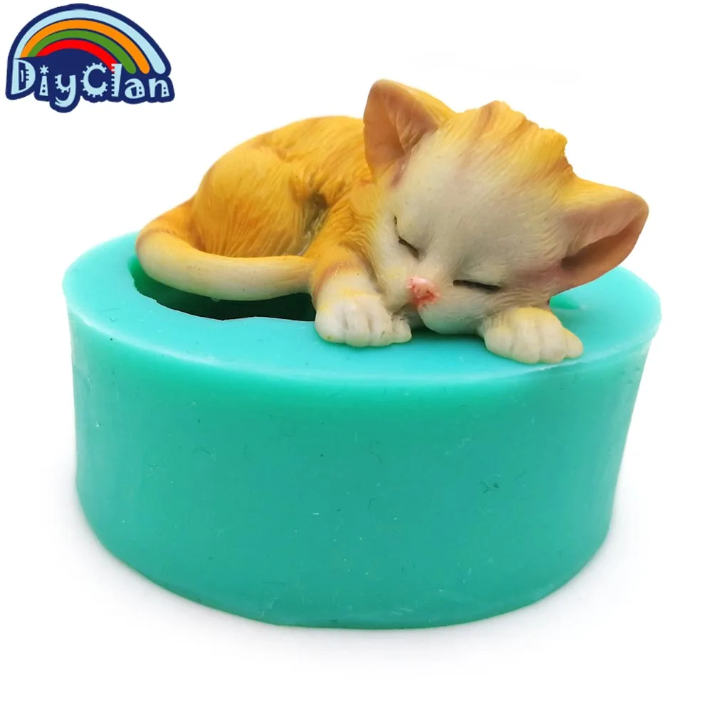 3D котята силиконовые формы для торта с мастикой прекрасная кошка форма шоколада