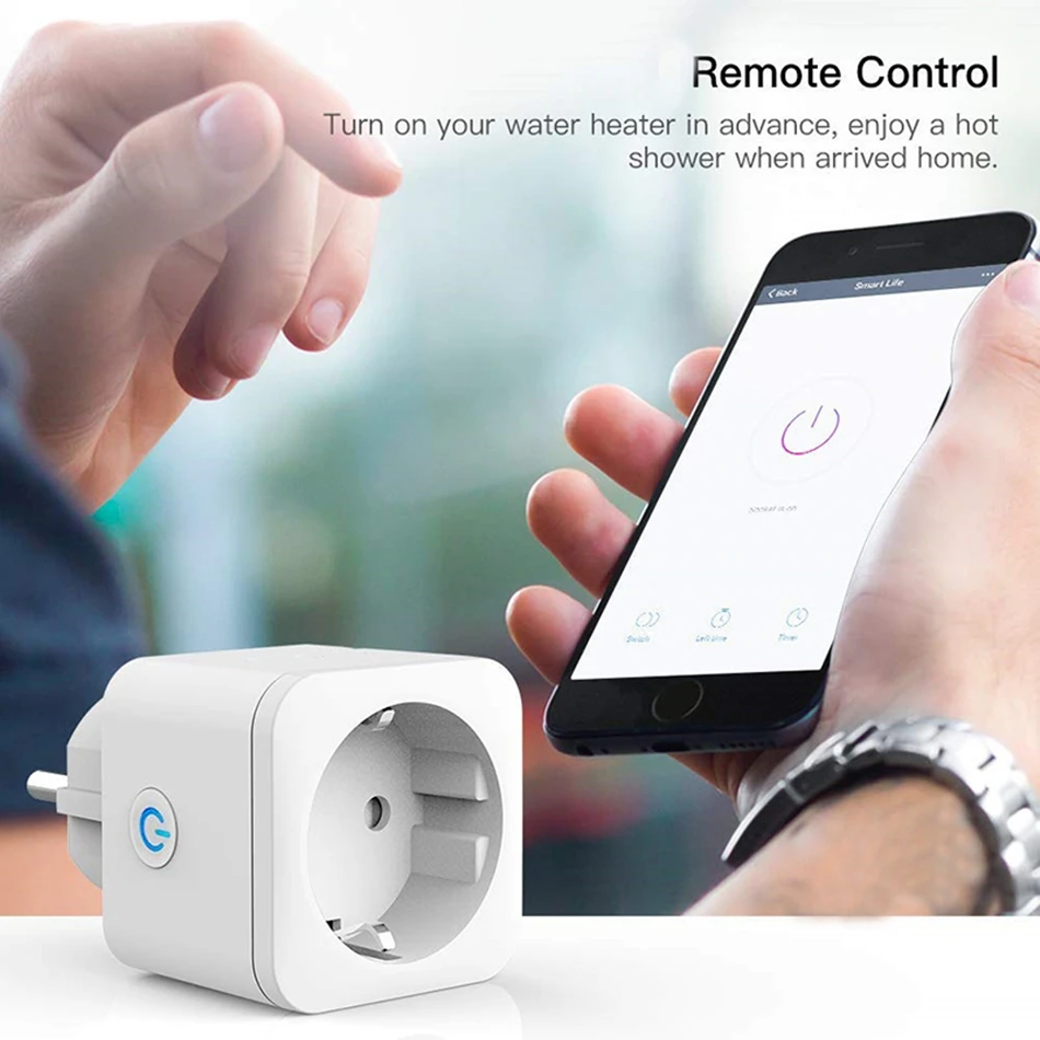 Tuya Smart Zigbee Plug 16A Европейская Сетевая розетка 3680 Вт Мощность монитор Таймер Счетчик