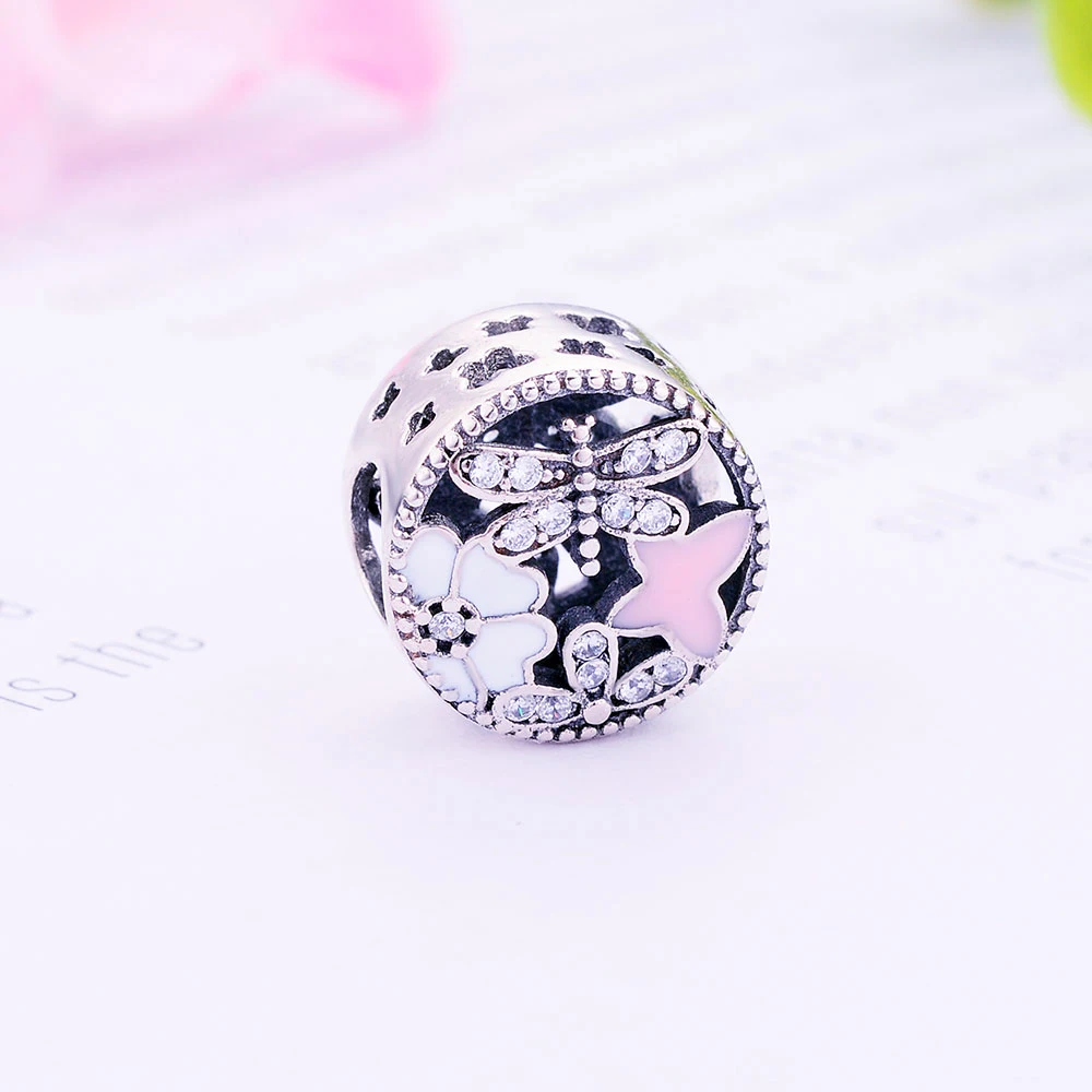 2019 Весенняя коллекция Серебряный ажурный Весна Стрекоза Подвески 925 пробы