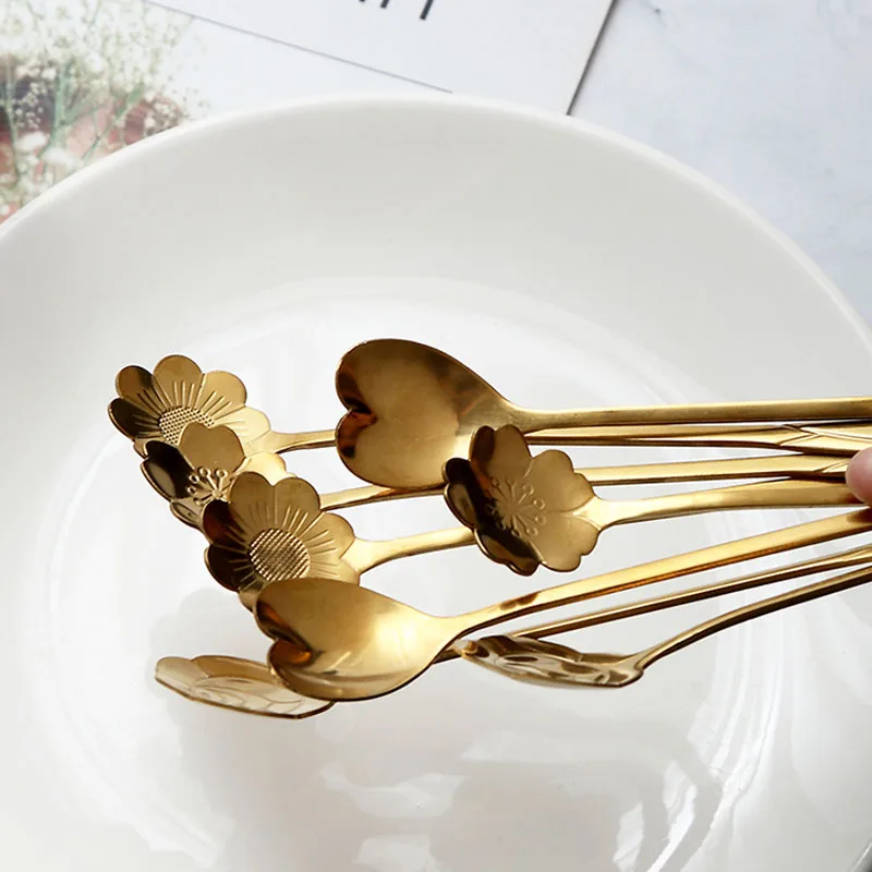 Креативная кофейная ложка для перемешивания с длинной ручкой десертная