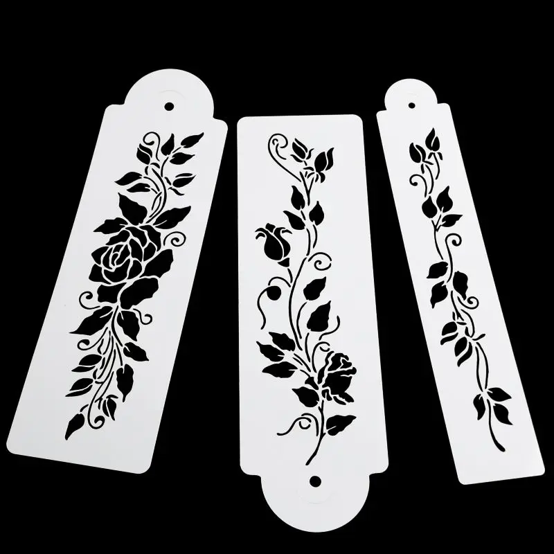 3 шт./компл. дерево лоза цветок листья помадка форма для торта трафарет бордюра