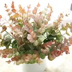 Розовое искусственное растение для цветочного украшения, небольшой цветок, искусственный цветок, эвкалипт, травяной лист