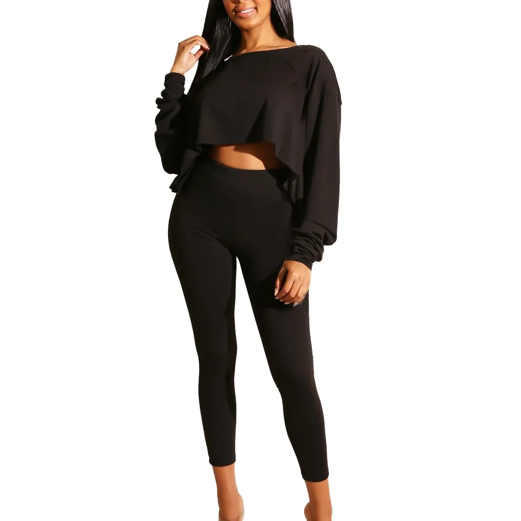 Женский спортивный костюм из двух предметов женский комплект с длинным рукавом