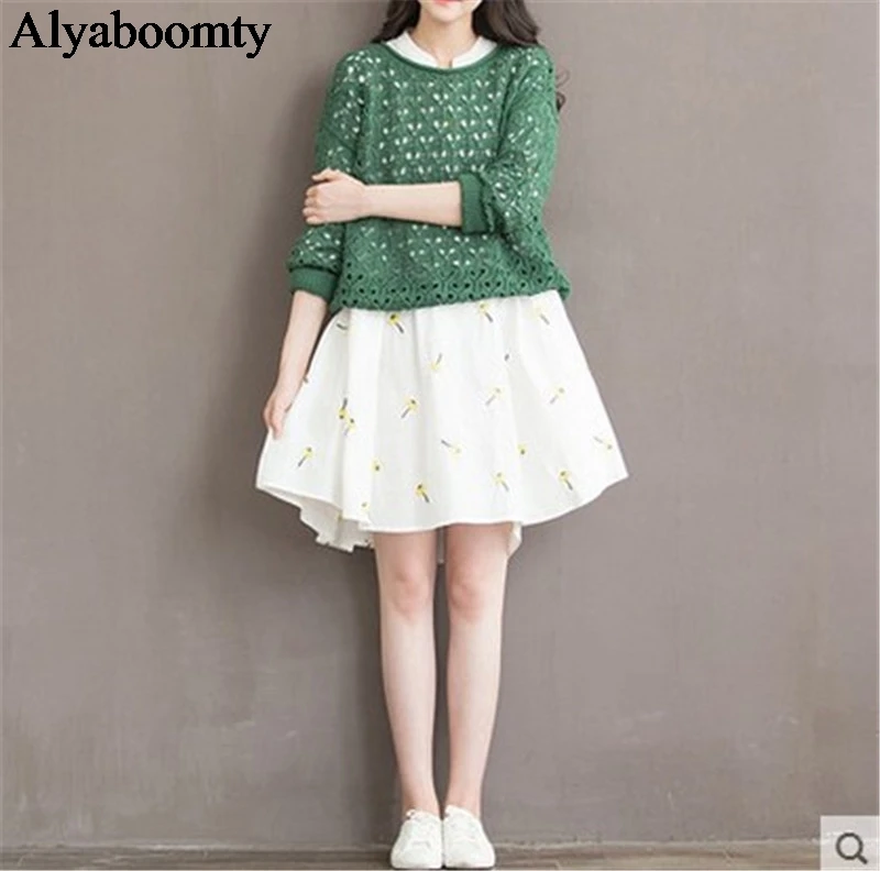 

2021 Japanese Mori Girl Summer Women Flowers Dress V Neck Floral Embroidery Irregular Cute Dress Elegant Sweet Mini Baggy Dress