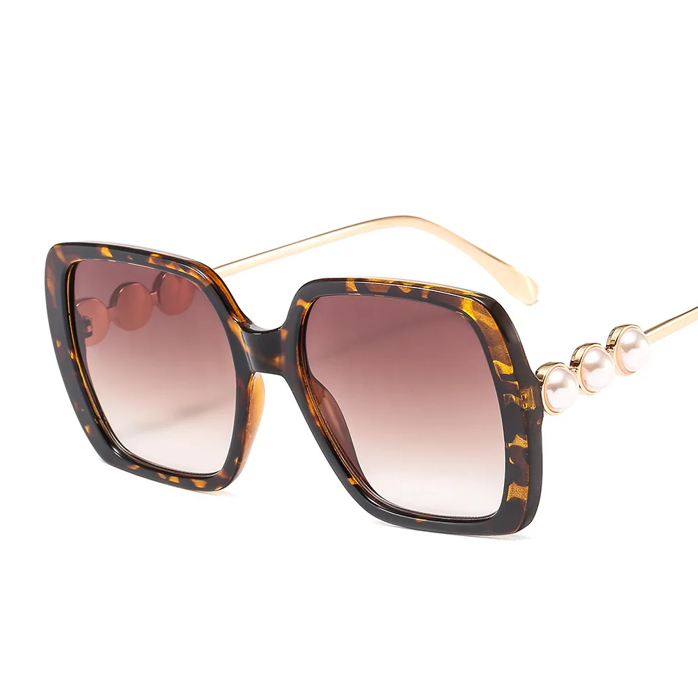 

Бесплатная доставка, новые модные женские солнцезащитные очки в большой оправе с жемчугом и цветочным рисунком