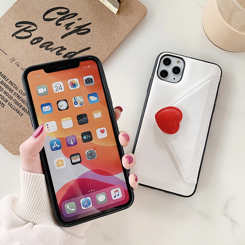 Чехол для телефона с отделением карт iPhone 11 Pro Max XR XS 7 8 6 Plus однотонный чехол из