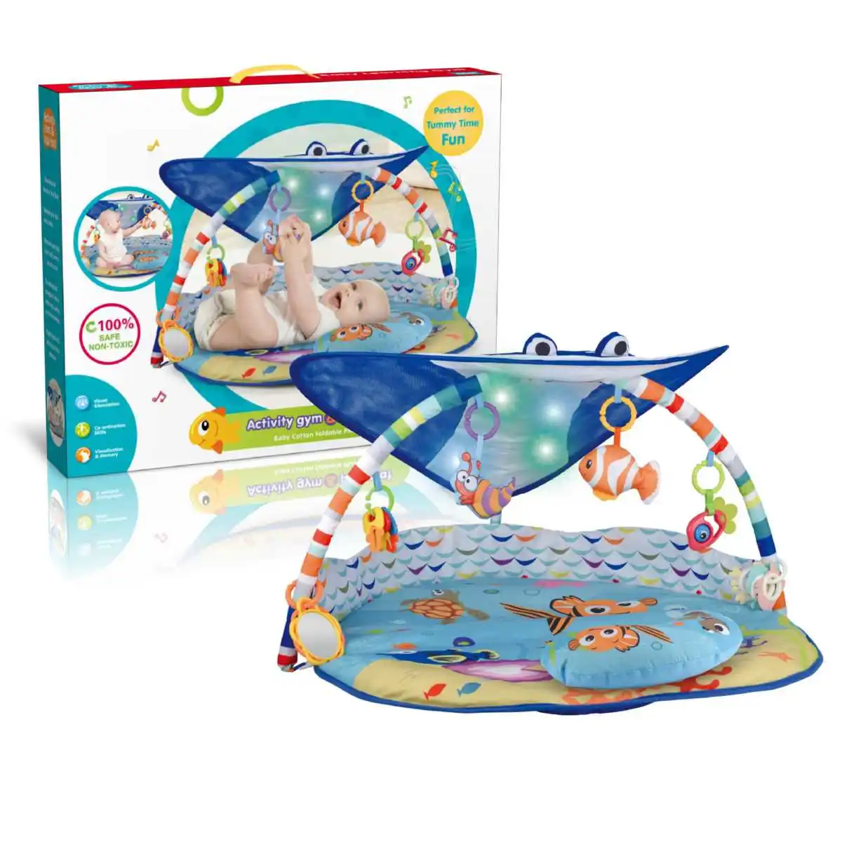 

Baby Plays Mat Toy Rug Baby Pedal Piano Play Music Crawling Mat Play Lay Sit Toy With Cute Animal Baby Gym Blanket Fitness Frame