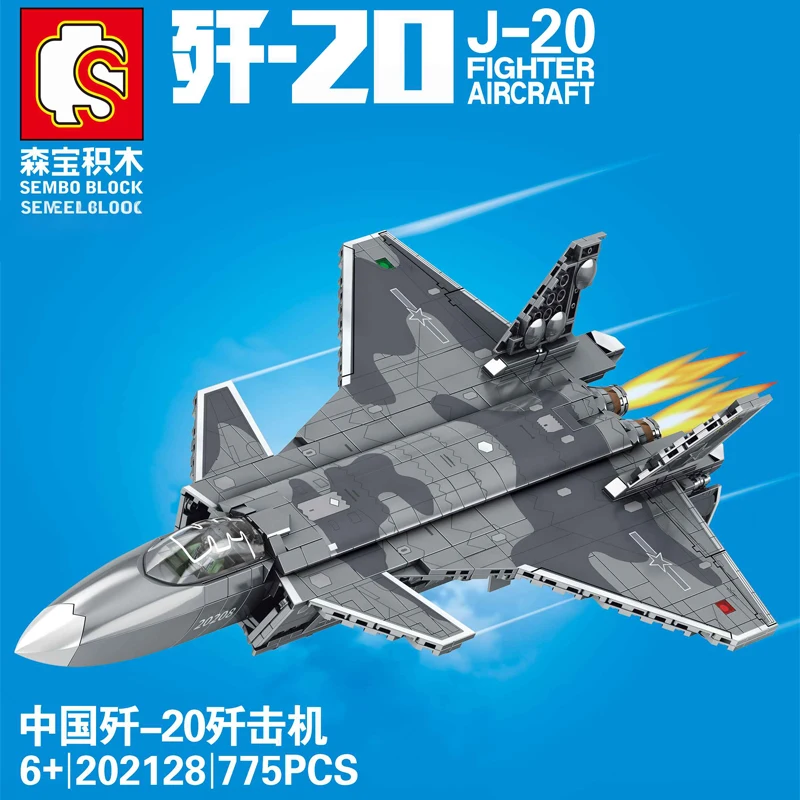 

Military War Plane Building Blocks China's J-20 Stealth Fighter Aircraft Model Army Bricks Children Fighter Jet Toy