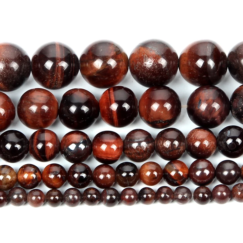 Бусины Из Натурального Красного тигрового глаза нитка 6/8/10/12 мм|Бусины| |