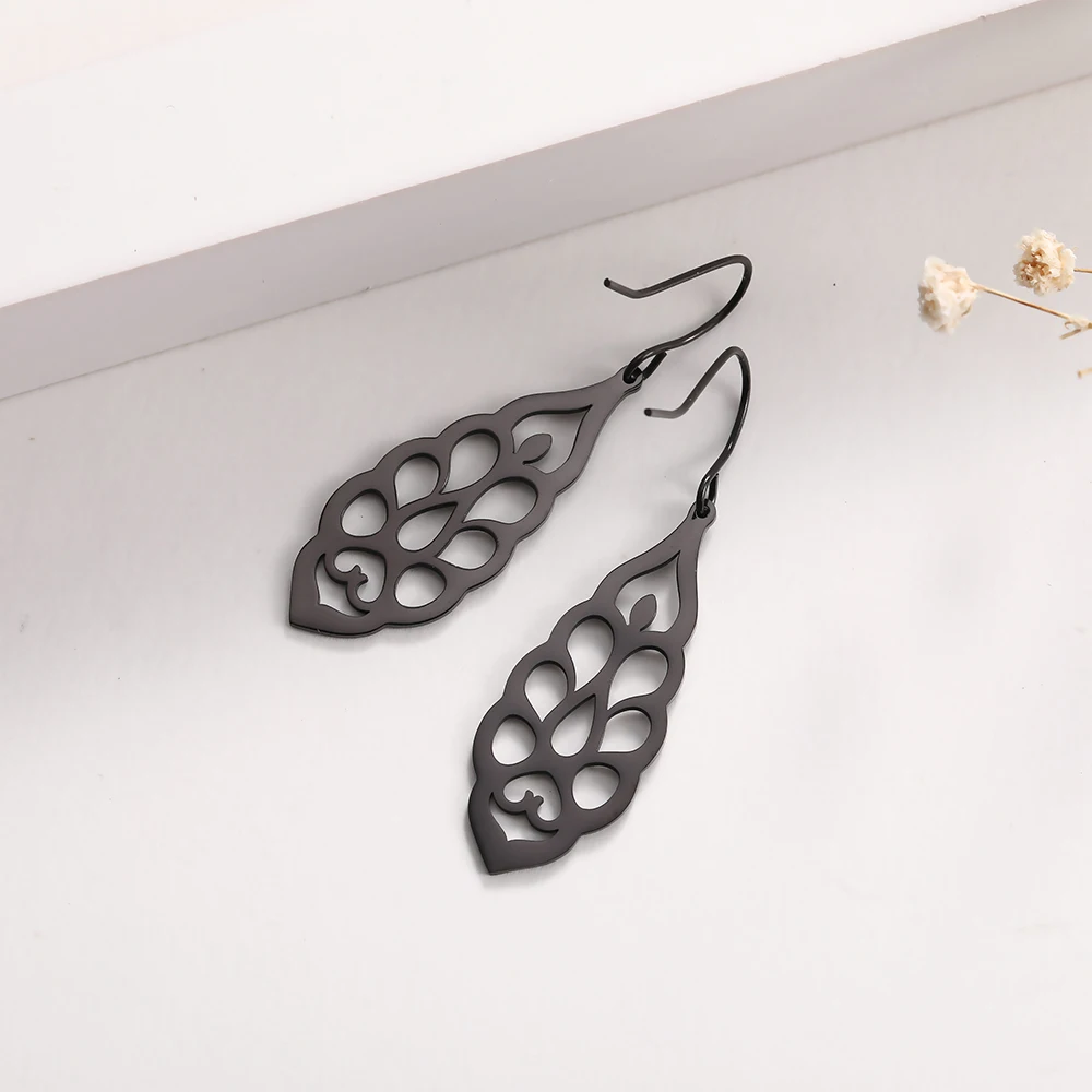 Высококачественные полые серьги COOLTIME из нержавеющей стали корейские модные