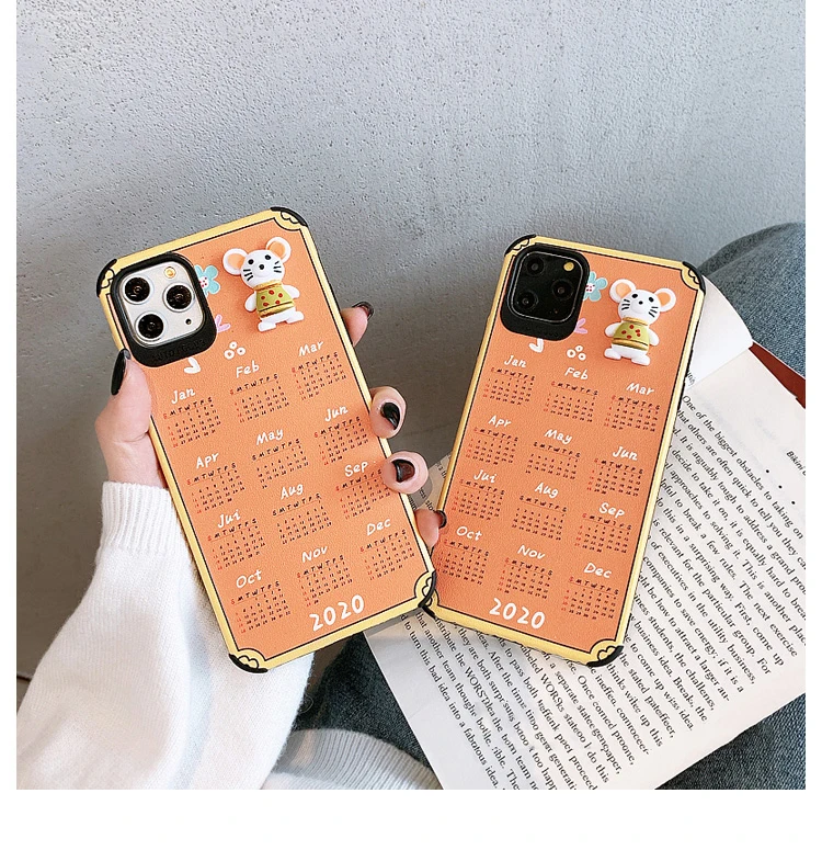 GlamPhone чехол год крысы календарь чехол для телефона для iPhone11Pro/Max X XS Max XR мягкий чехол для iPhone11 7 8 6 6s Plus чехол
