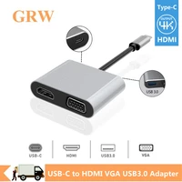grwibeou usb c 4k type c to adapter vga usb3 0 hdmi audio video converter pd 87w fast charger for macbook pro samsung s9 s10