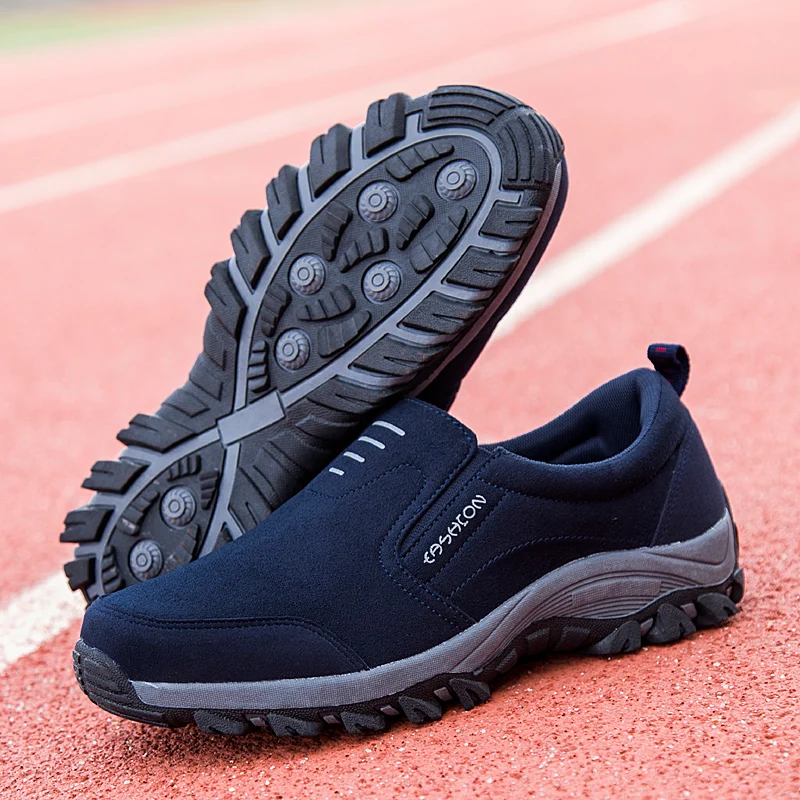 

New Arrival Gym Hiking Shoes for Men Black Soft Bottom Mens Outdoor Walking Shoes Anti-Slippery Slip-on Hiking Sneakers for Mens
