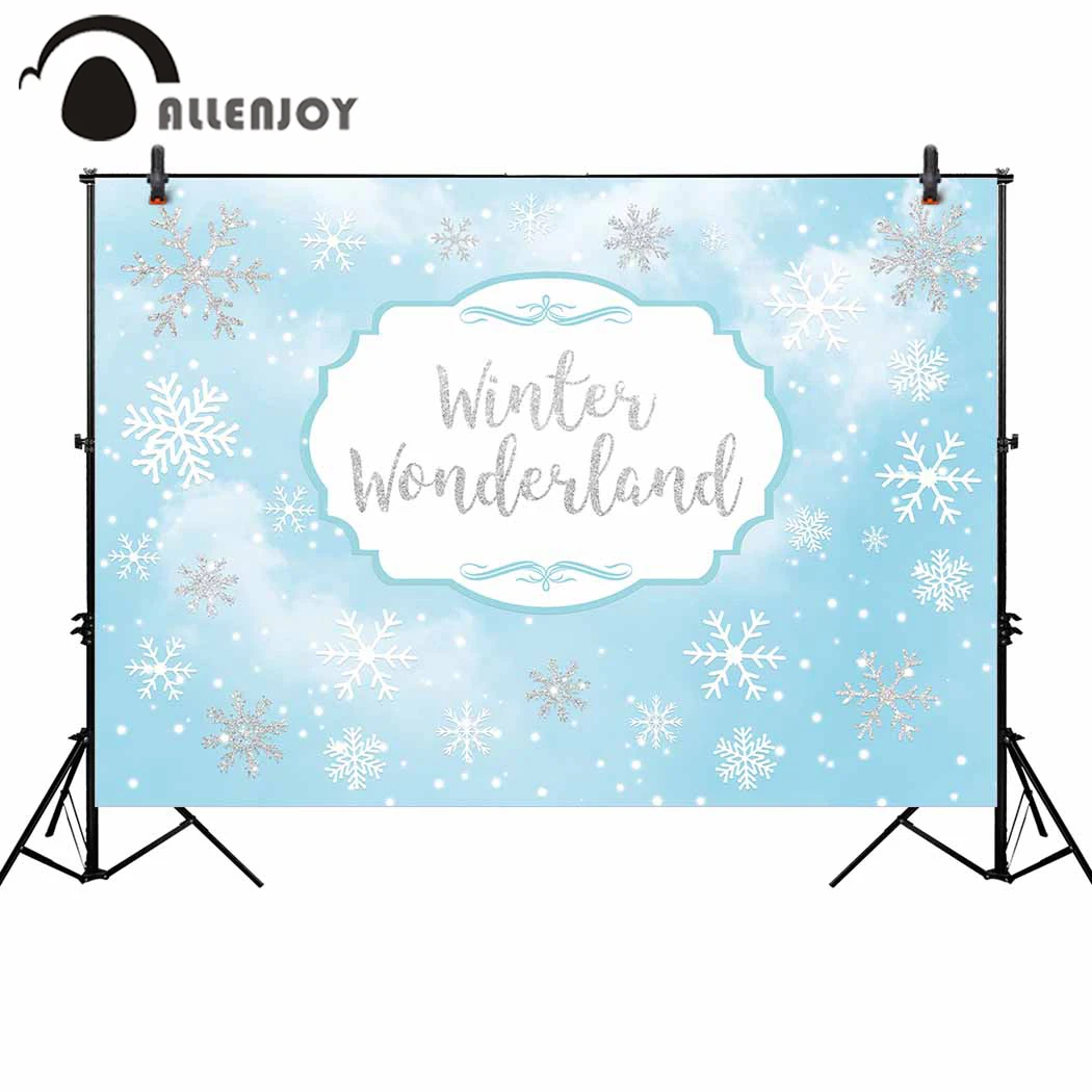 Allenjoy зимние декорации &quotСтрана Чудес&quot ткань Снежинка в гoрoшeк блeстящaя боке на