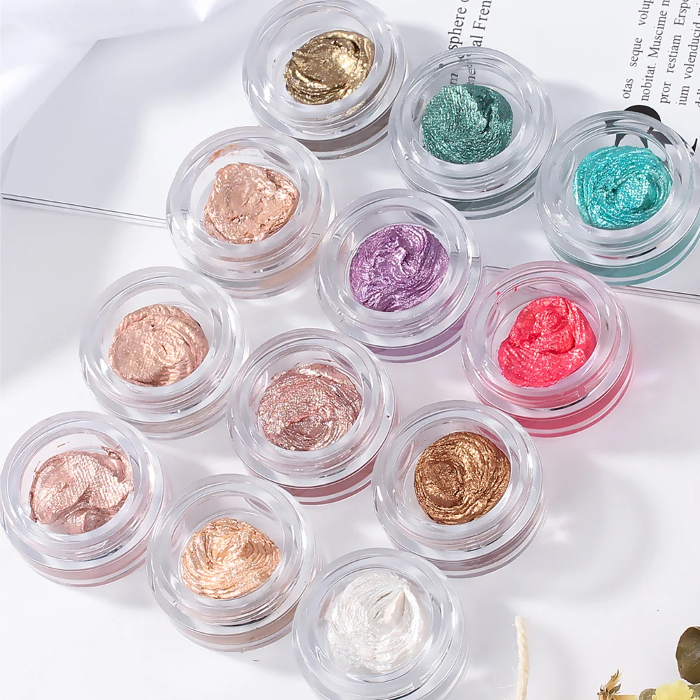 Женская одноцветная палитра теней для век телесного цвета Блестящий Сияющий