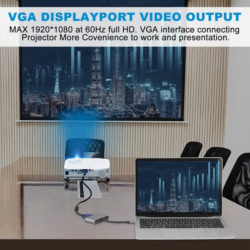 

Type-C to HDMI / VGA Converter Charging Audio USB 5 in 1 Docking Station