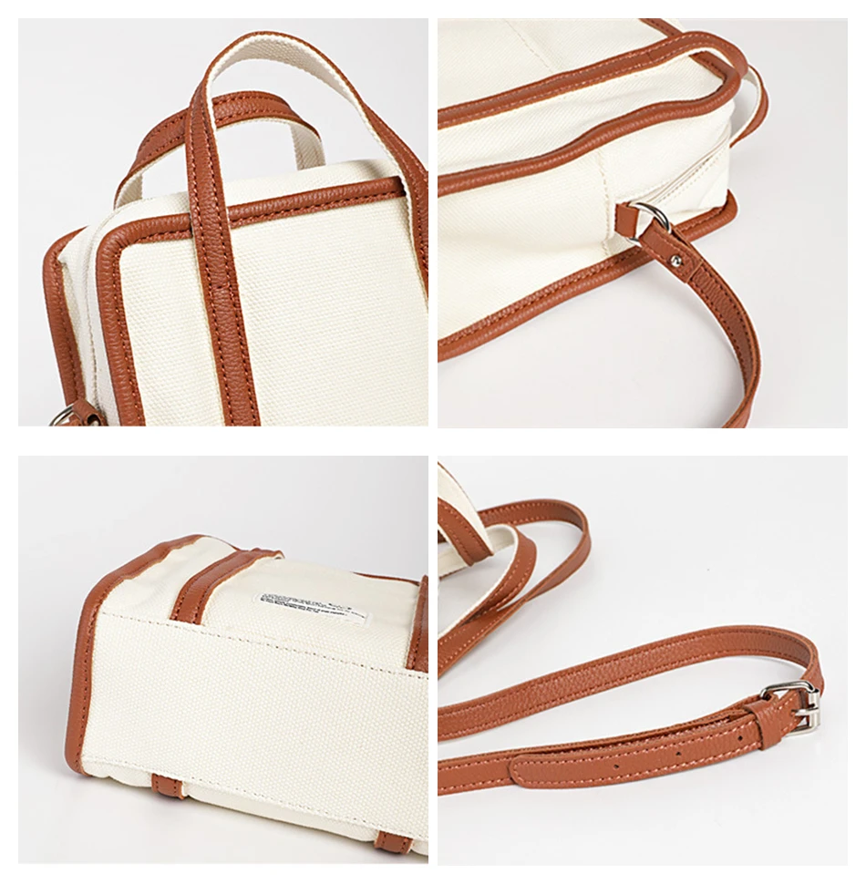 

Teenager Canvas Fabric Handbag Female Korean Style Casual Box Shaped Messenger Bag 2020 Women Quality Leisure Daily Shoulder Bag