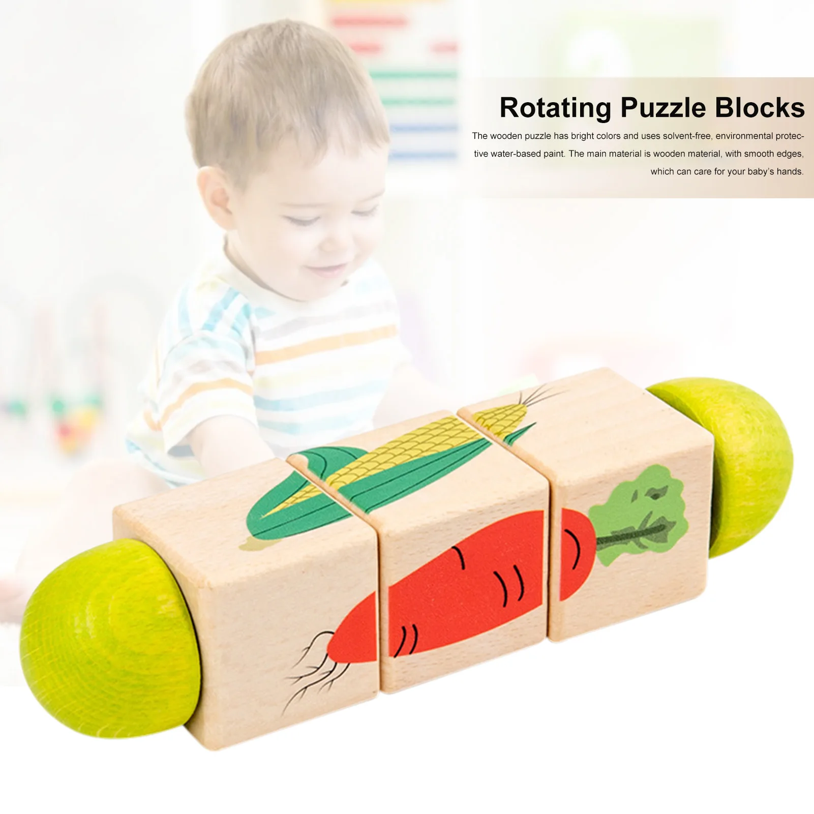 

Rotating Puzzle Building Blocks Early Education Cartoon Animal Three-dimensional Rotating Educational Puzzle Cognition Toy