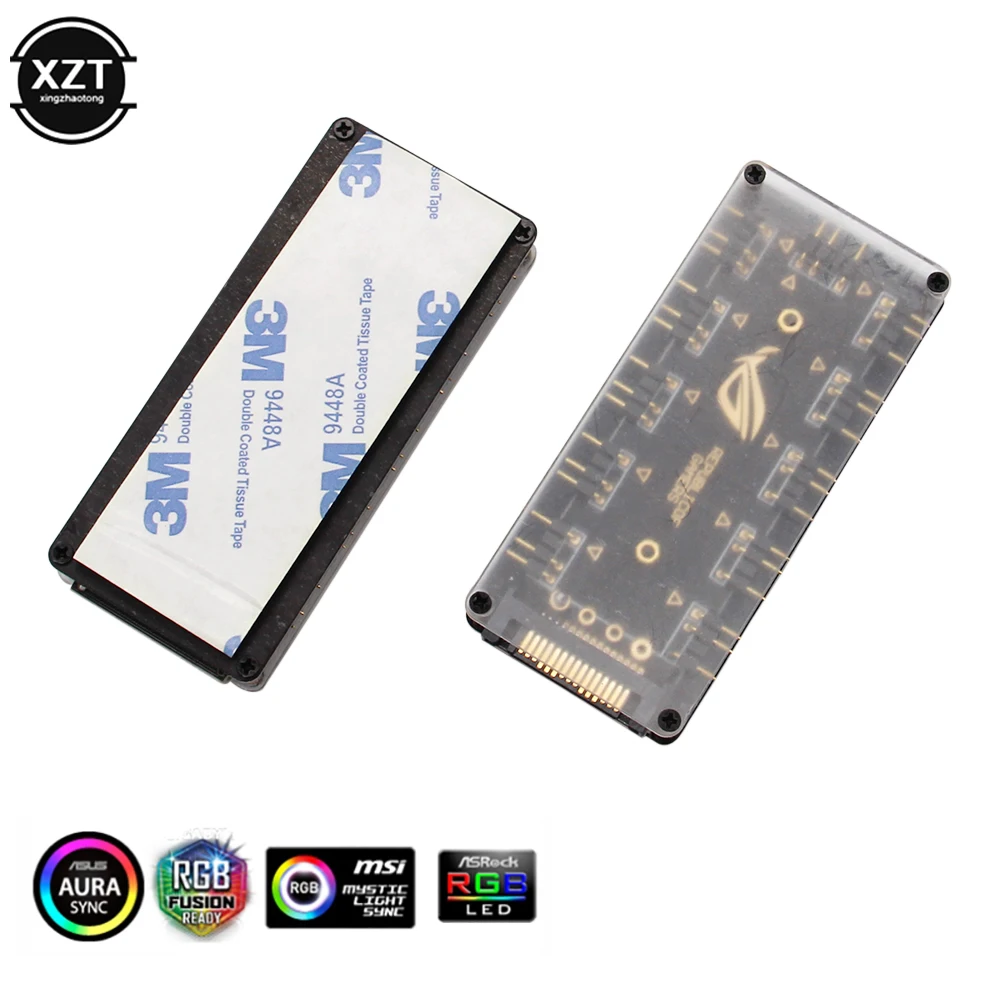 Разветвитель ASUS AURA SYNC 5 в 3-контактный RGB 10 хаб с SATA Power адаптер ARGB Удлинительный