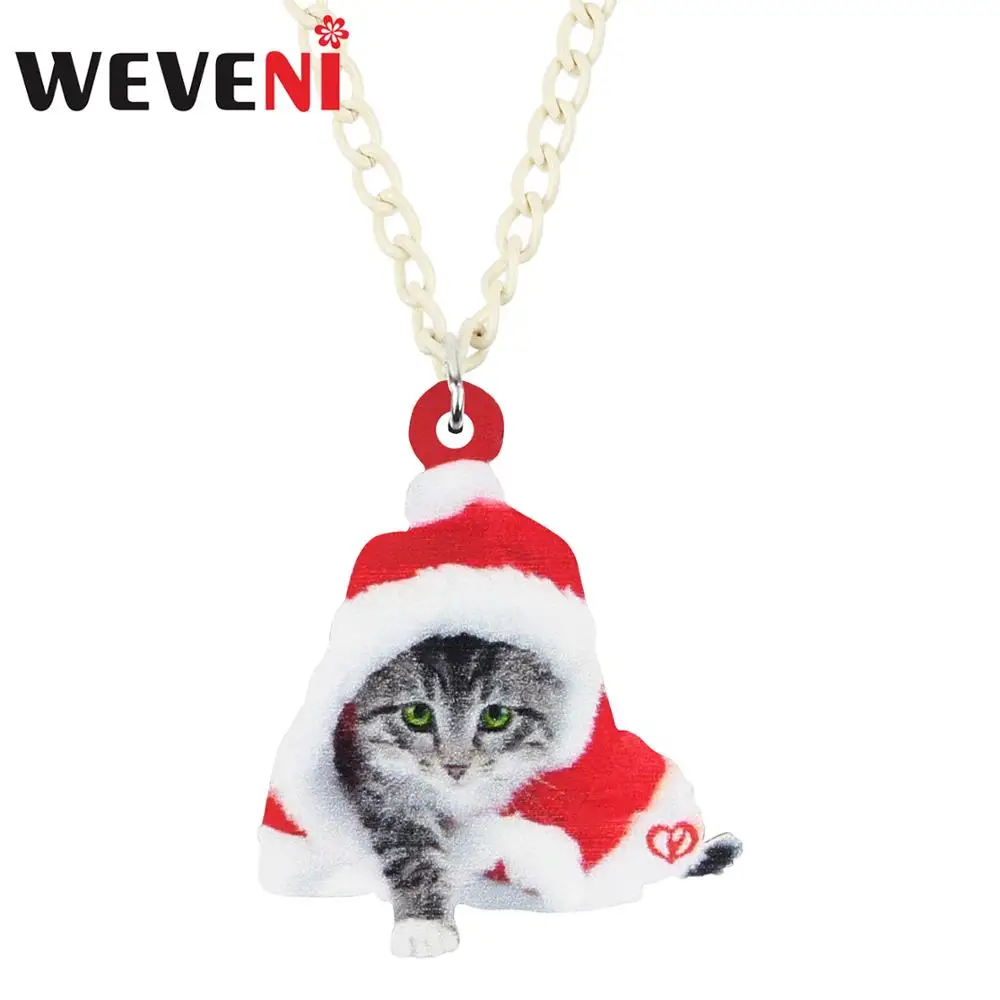 Акриловый Рождественский костюм WEVENI ожерелье с короткой шерстью кошкой котенком