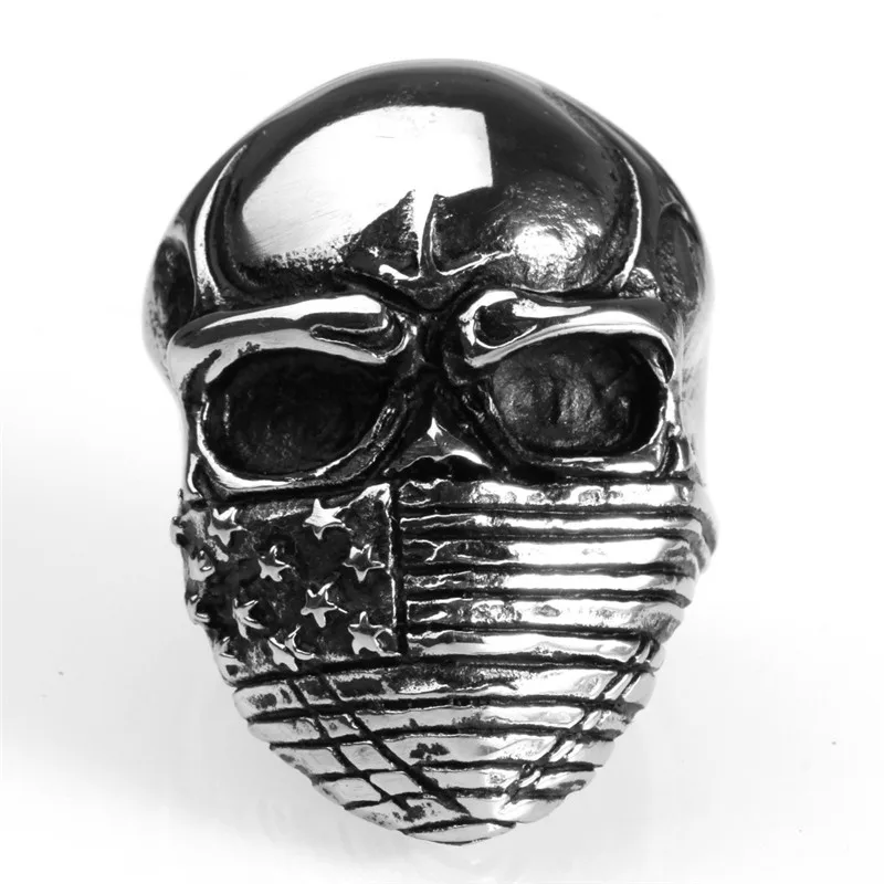 Роскошное широкое кольцо с изображением черепа мужское рисунком в маске Размер