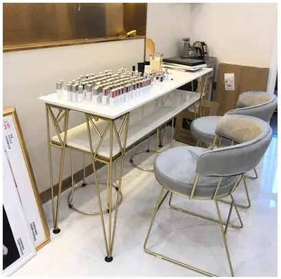 

Nordic nail table and chair set combination nail table double-layer single-person manicure table modern simplicity