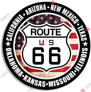 Интересный Автомобильный Круглый US Route 66 знак W/все 8 состояний автомобильный