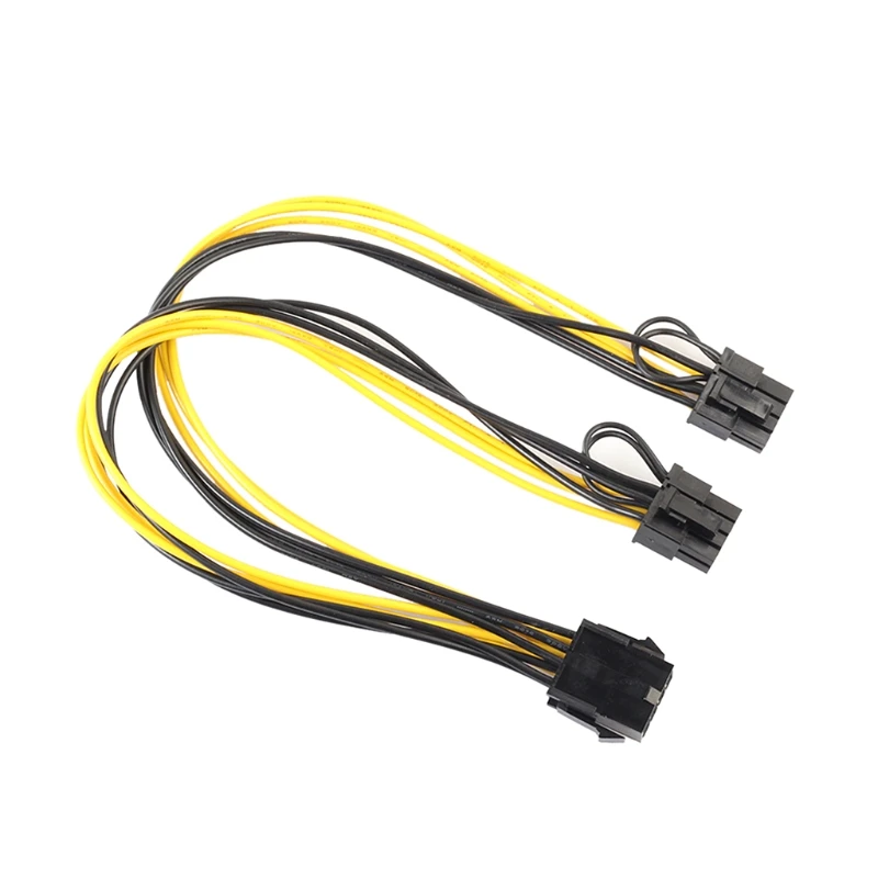 

6-pin to Dual 8-pin (6+2) Graphics Card Extension Cord Power Adapter PCI-E Cable D08A