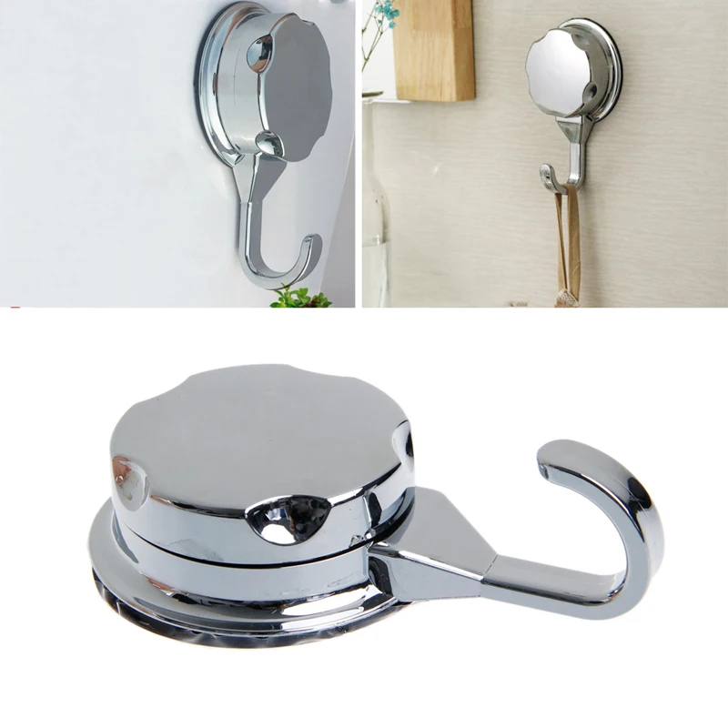 

Chromed Suction Cup Kitchen Hooks for Towel Hooks Bathroom Wall Vacuum ventosa Hooks & Rails