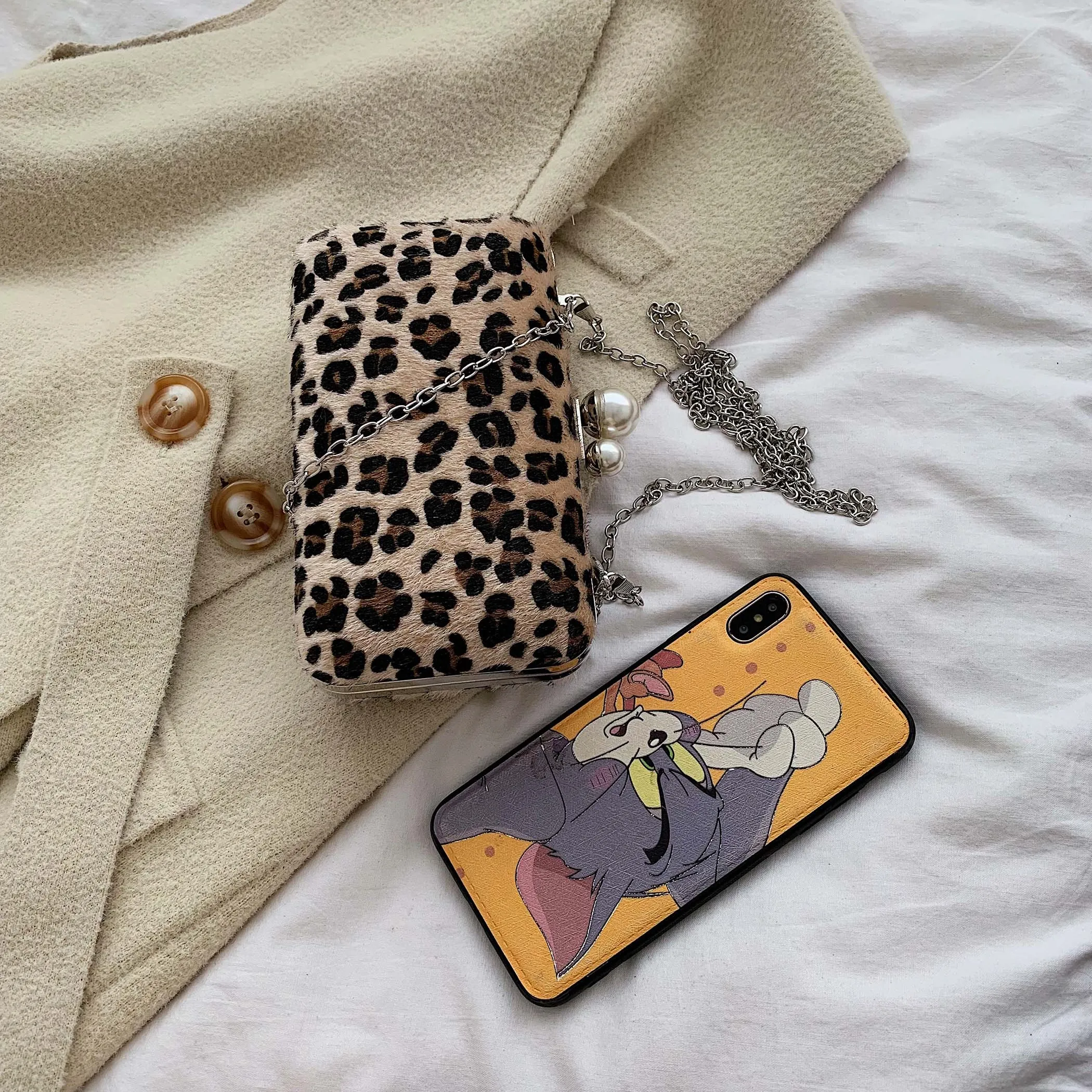 2019 зимняя обеденная сумка с леопардовым принтом Женский Банкетный Свадебный