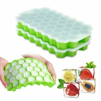 maker frozen tray 1honeycomb shape ice mold with 37cubes cube lid food grade silicone ice cubes