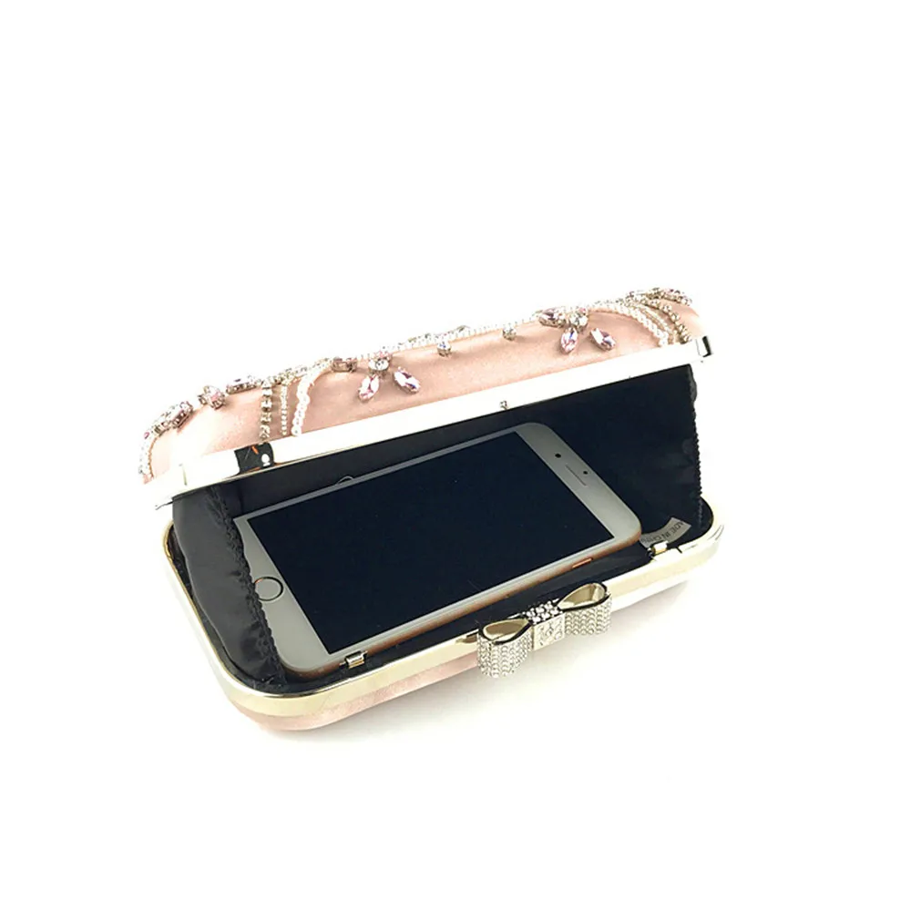 Красивые женские вечерние сумки с бисером свадебные коктейльные металлическая