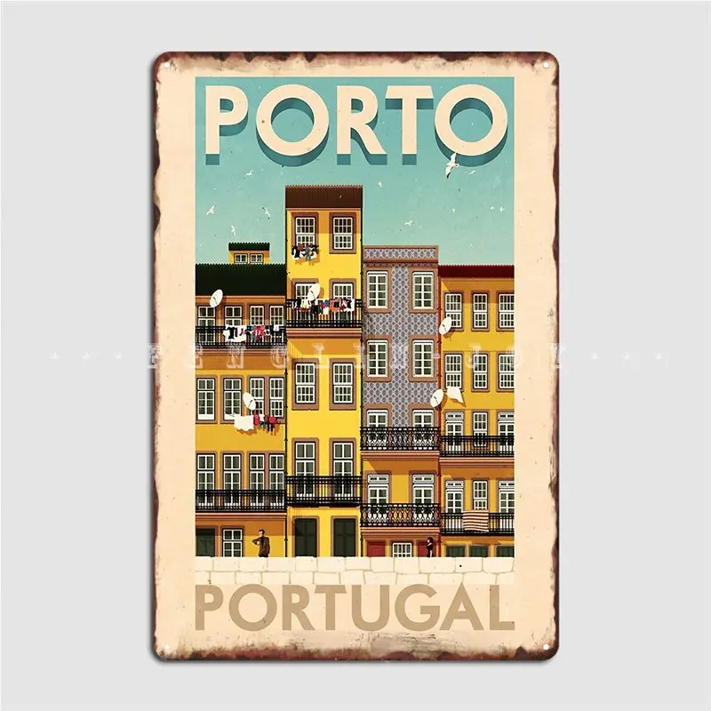 

Travel S Porto Portugal Poster Metal Plaque Club Home Bar Cave Retro Wall Plaque Tin Sign Posters