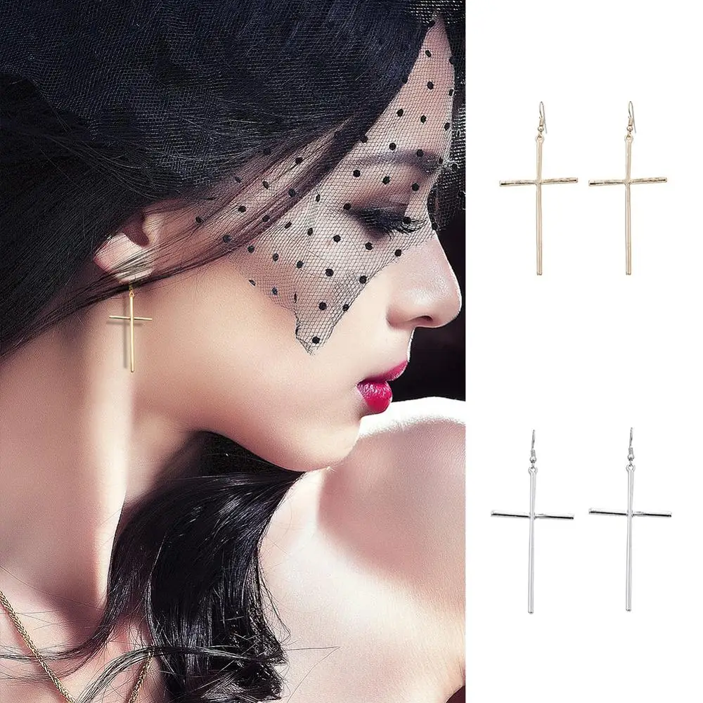 New Fashion Punk Long Earrings Cross Pendant Men Female Jewelry Unisex Gift Party Charm Hanging | Украшения и аксессуары