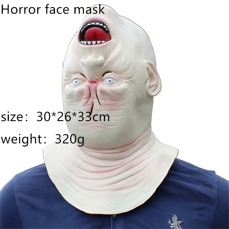 Хэллоуин Вечеринка ужас лицо вверх дном полная голова взрослая размер Латексная
