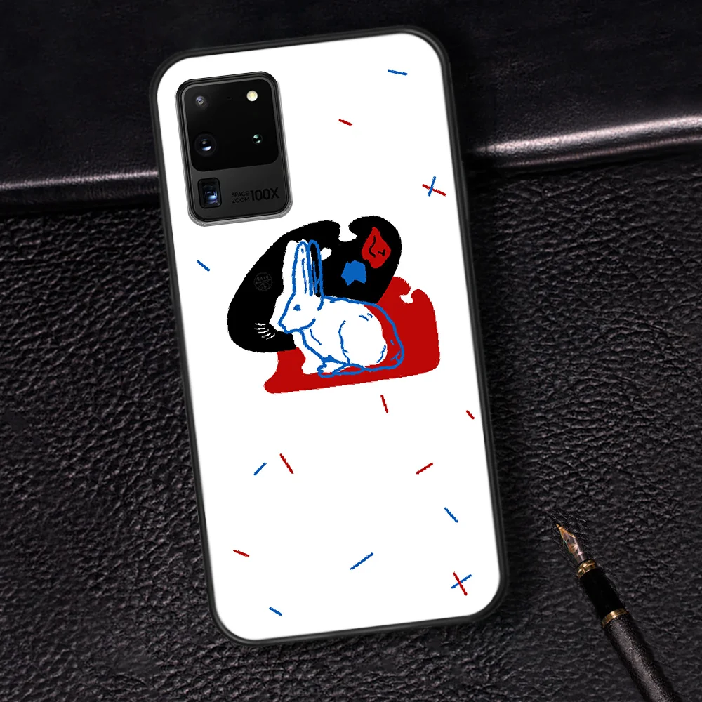 

Candy White Rabbit BRAND Phone Case Cover Hull For Samsung Galaxy S 6 7 8 9 10 e 20 Edge Note 8 9 10 Plus black Funda Soft Prime