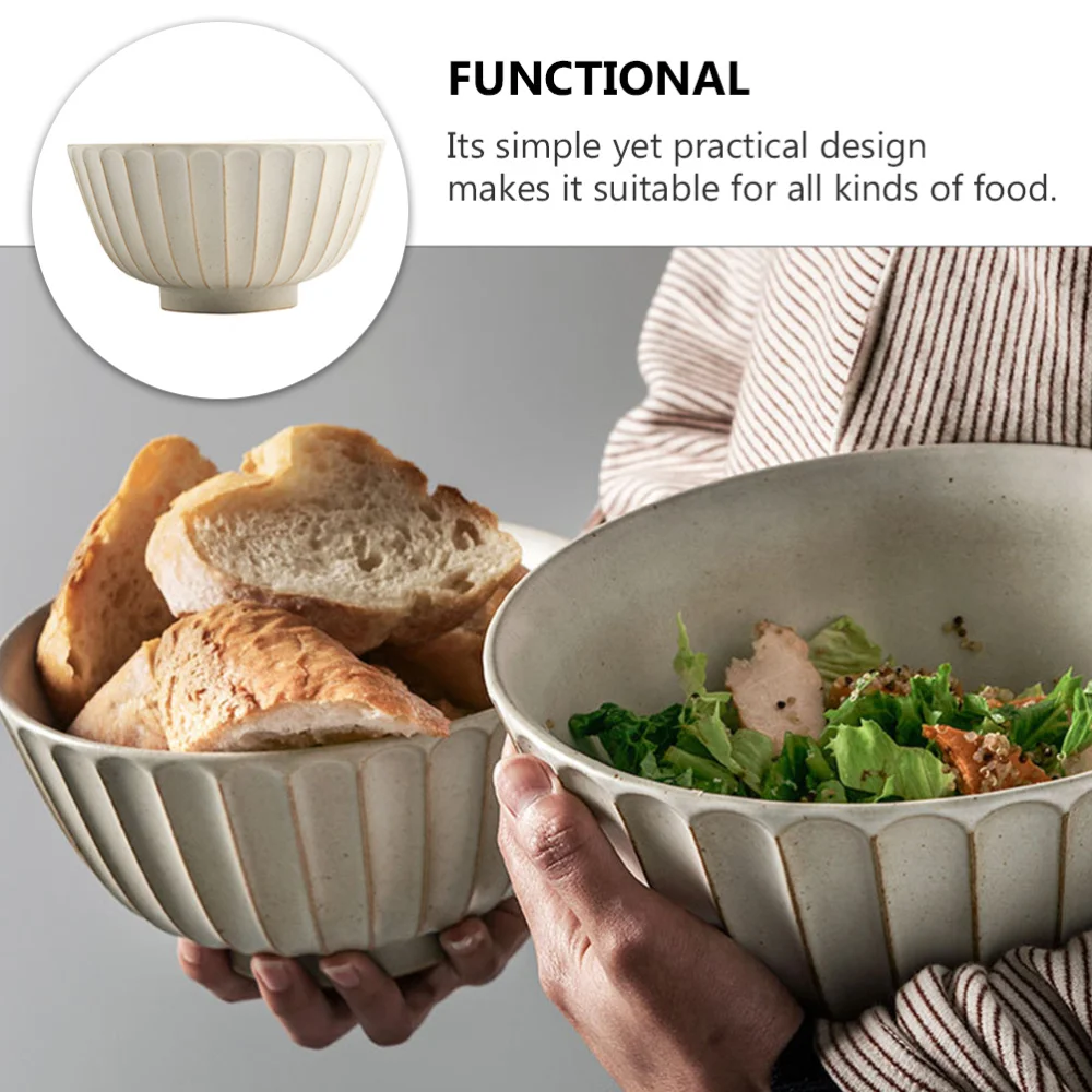 

1pc Large Noodle Bowl Ceramic Ramen Bowl Home Kitchen Salad Bowl Soup Bowl