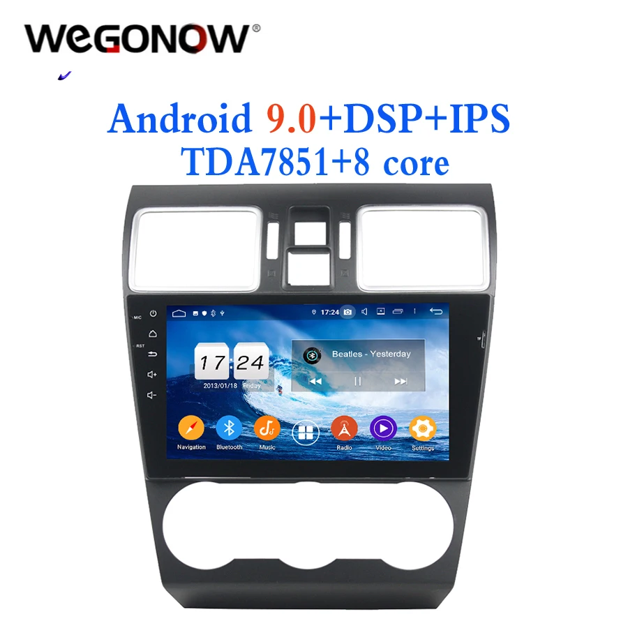 Ips HD 2din Android 9 0 4 Гб + 32 8 ядер для Subaru WRX 2016 2017 автомобильный dvd плеер gps ГЛОНАСС карта