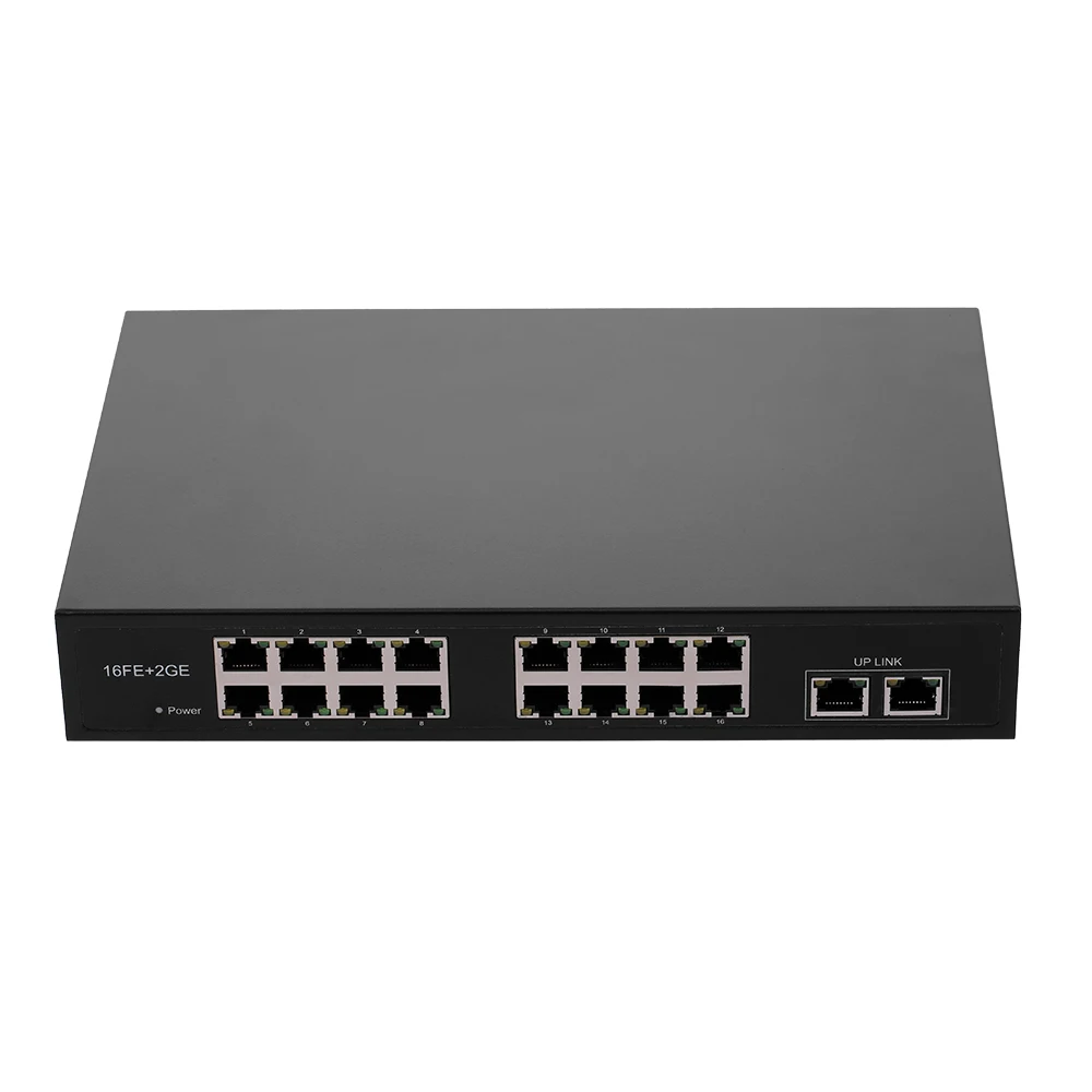 ZWD 16 + 2BZQN 16FE 2GE POE коммутатор с портами 2 гигабитных Uplink стандарт IEEE 802.3af питания для