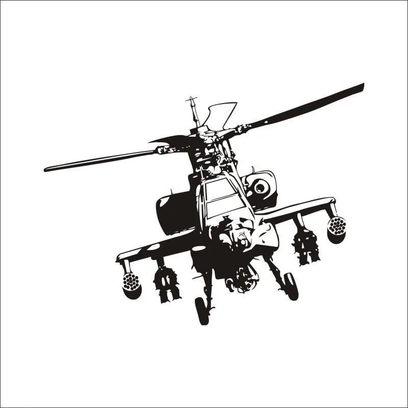 Креативный ПВХ Наклейки на стены военный вертолет съемные украшения гостиной
