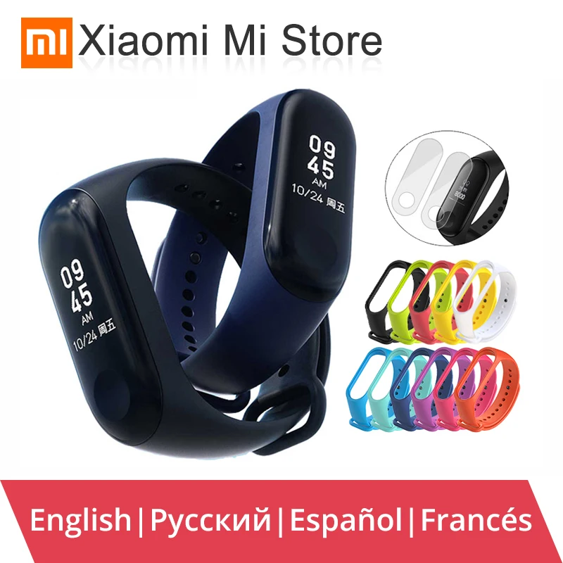 Глобальная версия Xiaomi mi Band 3 Смарт-Браслет фитнес-браслет mi Band 3 большой сенсорный экран OLED частота сердечных сокращений сообщений