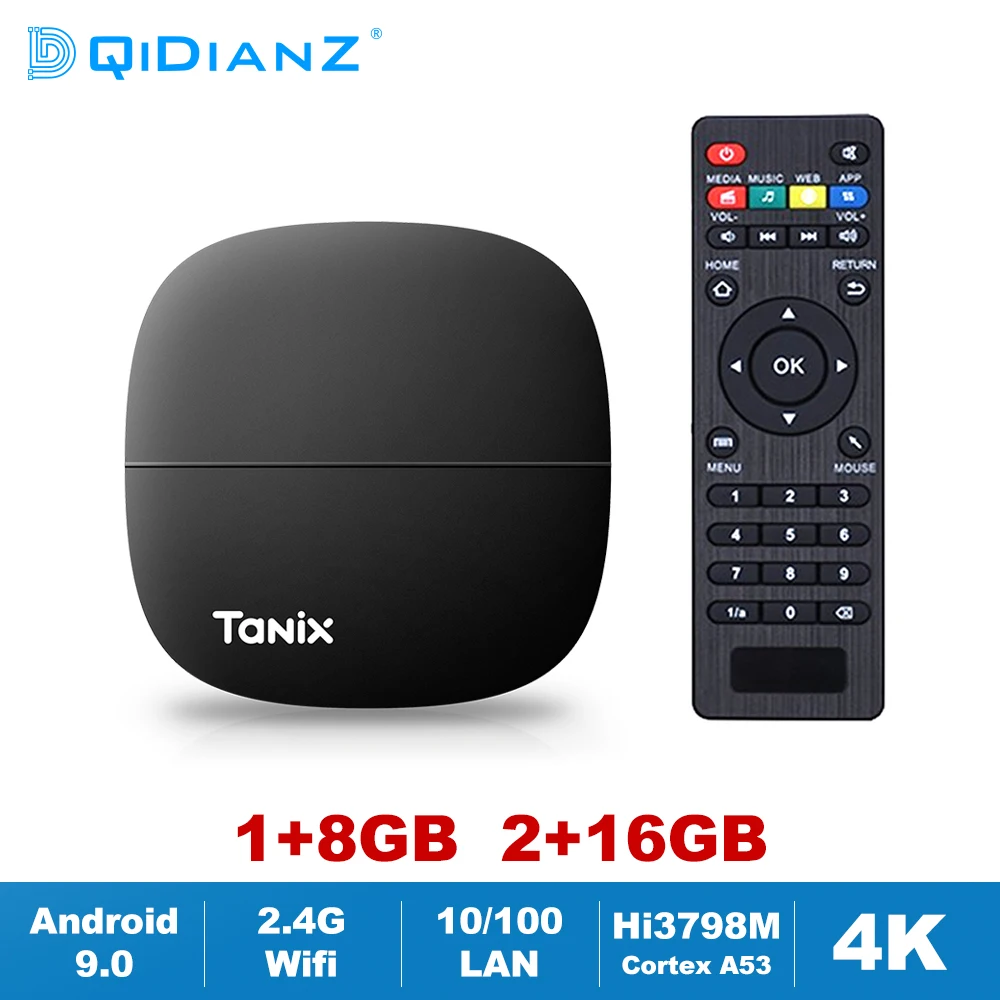 Android 9 0 Tanix H1 H2 Смарт ТВ коробка Hisilicon Hi3798M 4 ядра 4K 2 4G Wi Fi мини Декодер каналов