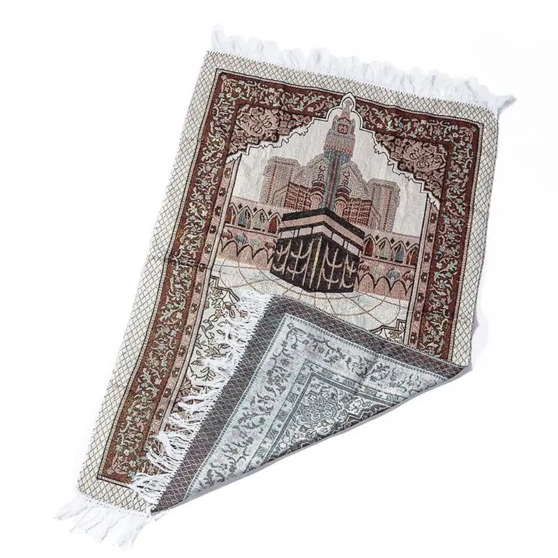 

1Set Muslim Prayer Rug Portable Polyester Braided Print Mat Travel Home Waterproof Blanket with Carrying Bag 65x105CM P82C
