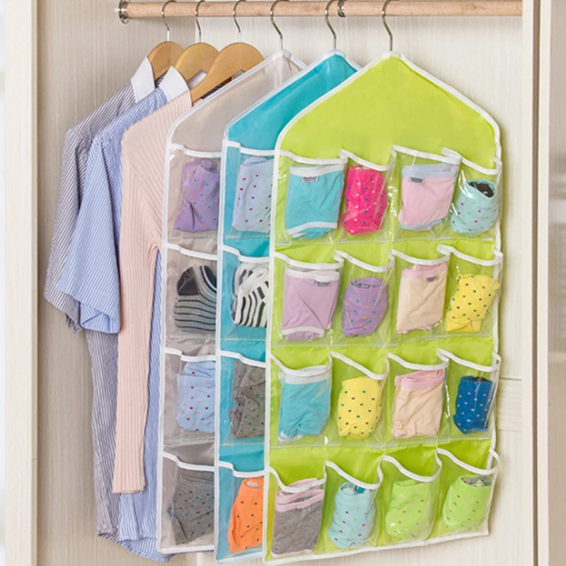 Висячая сумка органайзер Шкаф купе Дверная для хранения с 16 карманами Спальные