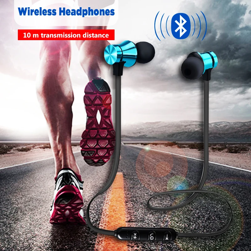 Беспроводные Bluetooth наушники Спортивная гарнитура вкладыши магнитные с